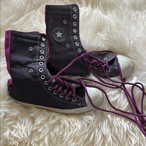 Converse Women's High-Top Sneakers - Black and Purple